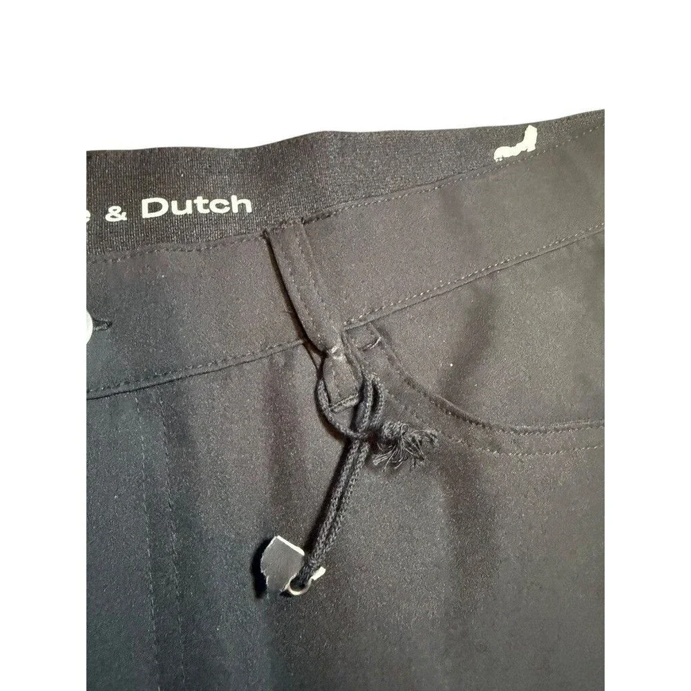 Luke & Dutch Pants Mens Size 38x30 Black 2 Way Stretch Office Golf Casual